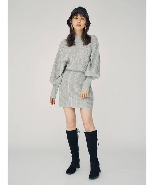 MERCURYDUO（マーキュリーデュオ）の「バックレースアップミドルブーツ（ブーツ・レディース・ブラック/ブラウン・36/38）」の4枚目の写真