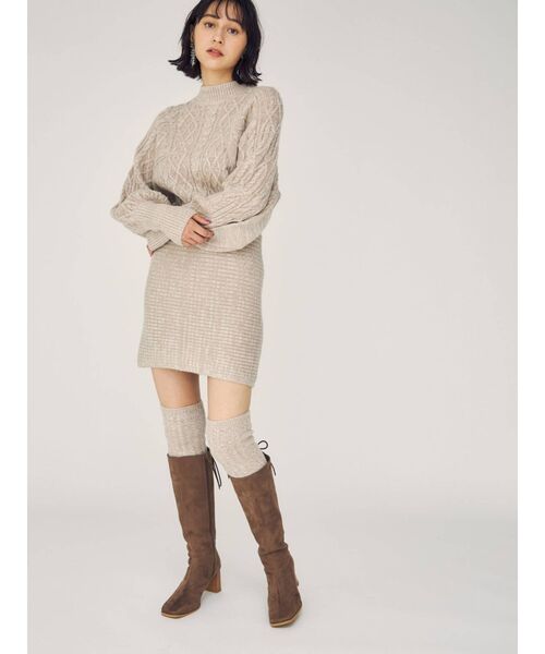 MERCURYDUO（マーキュリーデュオ）の「バックレースアップミドルブーツ（ブーツ・レディース・ブラック/ブラウン・36/38）」の7枚目の写真