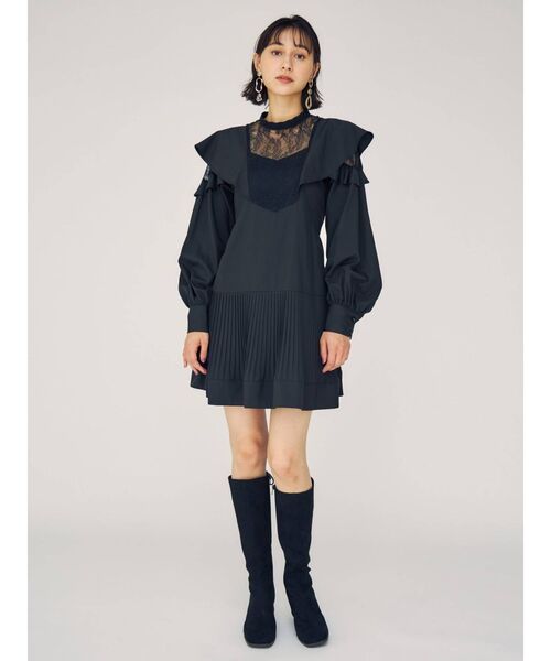 MERCURYDUO（マーキュリーデュオ）の「バックレースアップミドルブーツ（ブーツ・レディース・ブラック/ブラウン・36/38）」の8枚目の写真