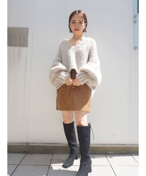 MERCURYDUO（マーキュリーデュオ）の「バックレースアップミドルブーツ（ブーツ・レディース・ブラック/ブラウン・36/38）」の10枚目の写真