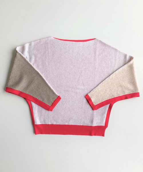 Q(キュー)の「ブロックカラー横リブドルマンニット(ニット/セーター・レディース・ブラック/パープル/アイボリー/バーガンディー/ライトグレー/ベージュ/マスタード/ネイビー/グレー系その他/ホワイト系その他・MEDIUM)」の18枚目の写真