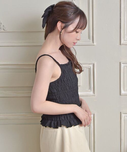 ems excite(エムズエキサイト)の「シャーリングキャミ(Tシャツ/カットソー・レディース・ブラック/イエロー系その他3/ブラック系その他2/アイボリー・FREE)」の17枚目の写真