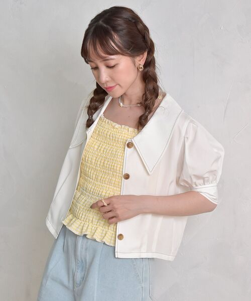 ems excite(エムズエキサイト)の「シャーリングキャミ(Tシャツ/カットソー・レディース・ブラック/イエロー系その他3/ブラック系その他2/アイボリー・FREE)」の14枚目の写真