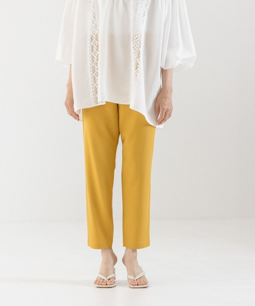 LEPSIM（レプシィム）の「嬉しい機能が付いたテーパードパンツ【ハタラク7DAYSパンツ】　281108（スラックス・レディース・ブラック/ピンク/グリーン/マスタード/グレイッシュベージュ・SMALL/MEDIUM/LARGE/X-LARGE/X-SMALL）」の4枚目の写真