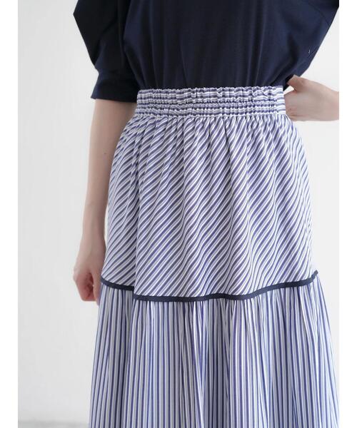 Areeam（アリーム）の「パイピングティアードロングスカート（スカート・レディース・ベージュ/ネイビー・FREE）」の21枚目の写真