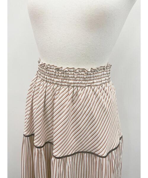 Areeam（アリーム）の「パイピングティアードロングスカート（スカート・レディース・ベージュ/ネイビー・FREE）」の9枚目の写真