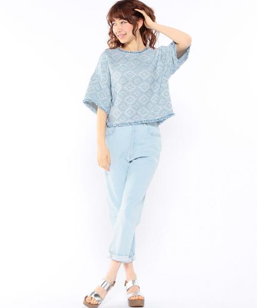 Another Edition（アナザーエディション）の「ツィードジャカードプルオーバー/AEBC 　ﾂｲｰﾄﾞJQ PO◆（シャツ/ブラウス・レディース・コバルトブルー/イエロー・ﾌﾘ-）」の11枚目の写真