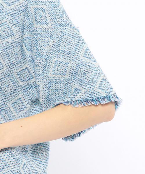 Another Edition（アナザーエディション）の「ツィードジャカードプルオーバー/AEBC 　ﾂｲｰﾄﾞJQ PO◆（シャツ/ブラウス・レディース・コバルトブルー/イエロー・ﾌﾘ-）」の13枚目の写真