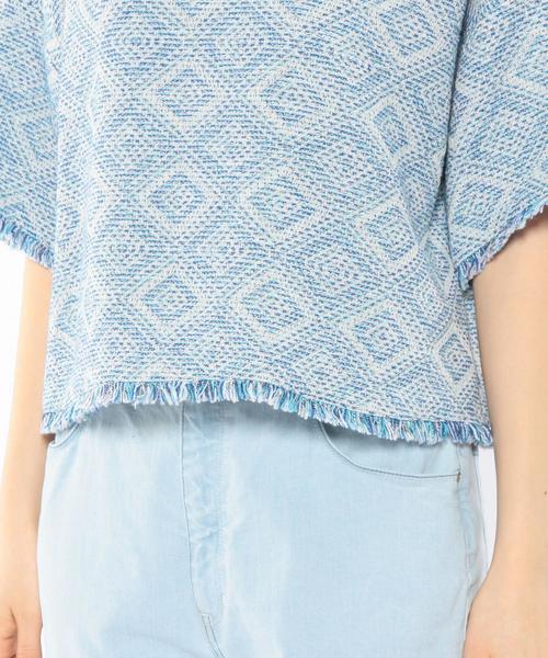 Another Edition（アナザーエディション）の「ツィードジャカードプルオーバー/AEBC 　ﾂｲｰﾄﾞJQ PO◆（シャツ/ブラウス・レディース・コバルトブルー/イエロー・ﾌﾘ-）」の14枚目の写真