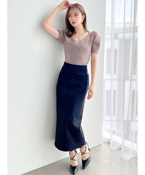 RESEXXY（リゼクシー）の「フロントクロスパワショルニット（ニット/セーター・レディース・ホワイト/ブラック/グリーン/ブラウン・FREE）」の16枚目の写真