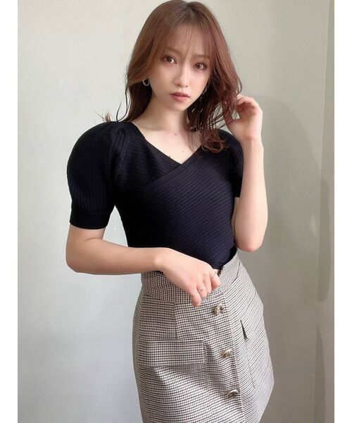 RESEXXY（リゼクシー）の「フロントクロスパワショルニット（ニット/セーター・レディース・ホワイト/ブラック/グリーン/ブラウン・FREE）」の18枚目の写真