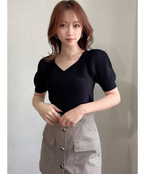 RESEXXY（リゼクシー）の「フロントクロスパワショルニット（ニット/セーター・レディース・ホワイト/ブラック/グリーン/ブラウン・FREE）」の19枚目の写真