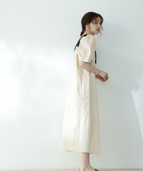 N.(N. Natural Beauty Basic)(エヌエヌナチュラルビューティーベーシック)の「切替パフワンピース(ワンピース・レディース・ホワイト系その他/ブラウン系その他・MEDIUM)」の11枚目の写真