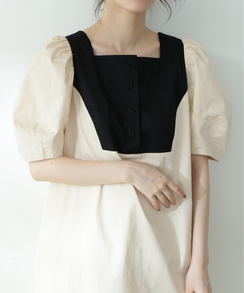 N.(N. Natural Beauty Basic)(エヌエヌナチュラルビューティーベーシック)の「切替パフワンピース(ワンピース・レディース・ホワイト系その他/ブラウン系その他・MEDIUM)」の13枚目の写真