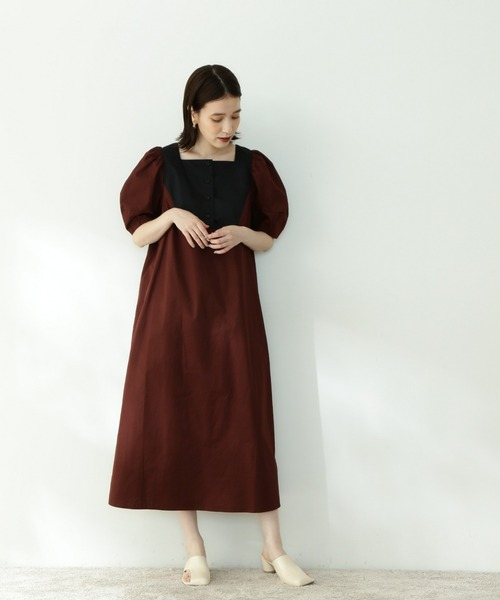 N.(N. Natural Beauty Basic)(エヌエヌナチュラルビューティーベーシック)の「切替パフワンピース(ワンピース・レディース・ホワイト系その他/ブラウン系その他・MEDIUM)」の7枚目の写真