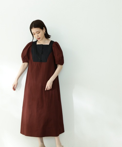 N.(N. Natural Beauty Basic)(エヌエヌナチュラルビューティーベーシック)の「切替パフワンピース(ワンピース・レディース・ホワイト系その他/ブラウン系その他・MEDIUM)」の8枚目の写真