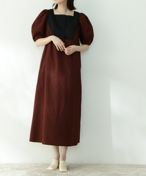 N.(N. Natural Beauty Basic)(エヌエヌナチュラルビューティーベーシック)の「切替パフワンピース(ワンピース・レディース・ホワイト系その他/ブラウン系その他・MEDIUM)」の18枚目の写真