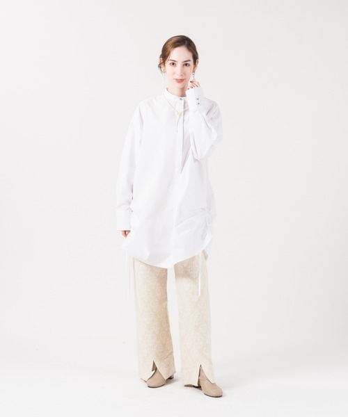 LAYMEE（レイミー）の「Herencia shirt / エレンシアシャツ（シャツ/ブラウス・レディース・ピンク/ホワイト/ベージュ・FREE）」の8枚目の写真