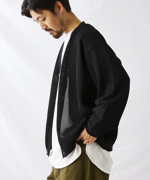 JOURNAL STANDARD relume(ジャーナルスタンダード レリューム)の「【カーディガン+カットソーの2点SET】リサイクルポリエステルカーディガン(カーディガン/ボレロ・メンズ・ブラック/ベージュ/グレー/オレンジ/ブルー/グリーン/ベージュ系その他/ブルー系その他・MEDIUM/LARGE)」の13枚目の写真