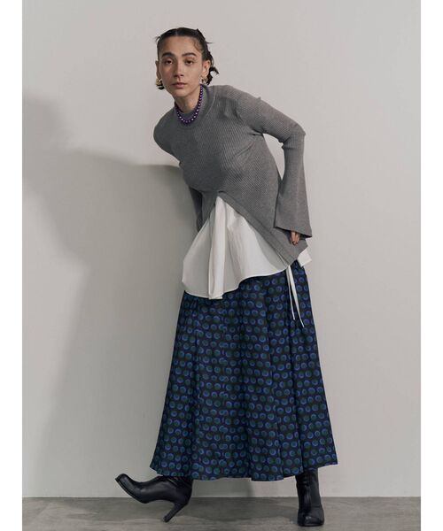 UN3D.（アンスリード）の「GATHER RANDOM DOT SK / ギャザーランダムドットスカート（スカート・レディース・ブラック/パープル・36/38）」の17枚目の写真