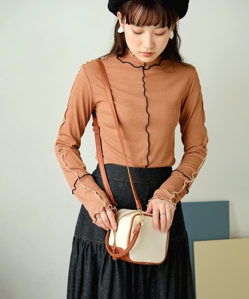 Bab（バブ）の「スクエアミニバッグ（ハンドバッグ・レディース・グリーン/アイボリー/キャメル・ONESIZE）」の17枚目の写真