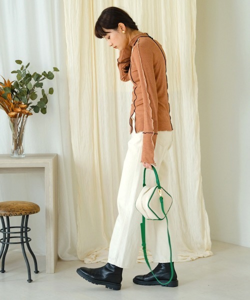 Bab（バブ）の「スクエアミニバッグ（ハンドバッグ・レディース・グリーン/アイボリー/キャメル・ONESIZE）」の9枚目の写真