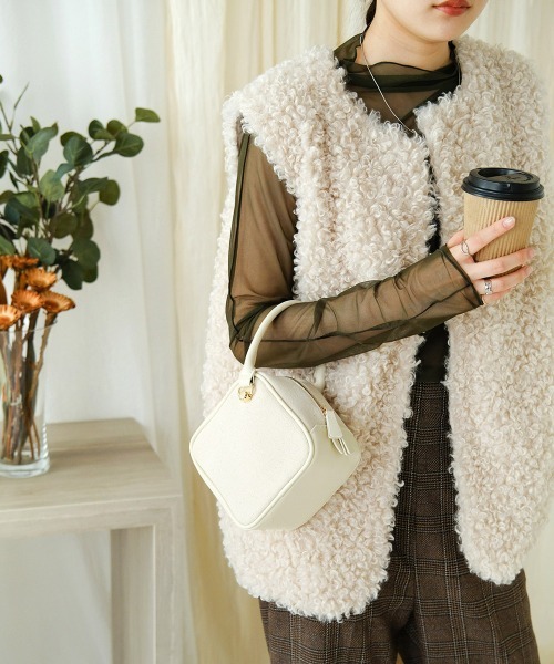 Bab（バブ）の「スクエアミニバッグ（ハンドバッグ・レディース・グリーン/アイボリー/キャメル・ONESIZE）」の19枚目の写真