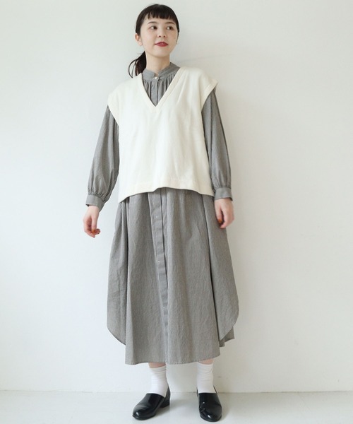 l'atelier du savon(アトリエドサボン)の「グラッドストーンカラー ギンガムシャツワンピース(シャツワンピース・レディース・ブラック/レッド・FREE)」の16枚目の写真