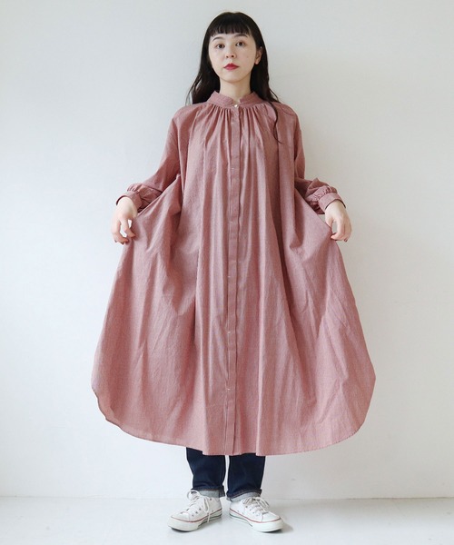 グラッドストーンカラーギンガム シャツワンピース　アトリエドゥサボン l'atelier du savon（アトリエドサボン）の「グラッドストーン