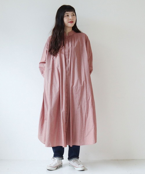 l'atelier du savon(アトリエドサボン)の「グラッドストーンカラー ギンガムシャツワンピース(シャツワンピース・レディース・ブラック/レッド・FREE)」の9枚目の写真