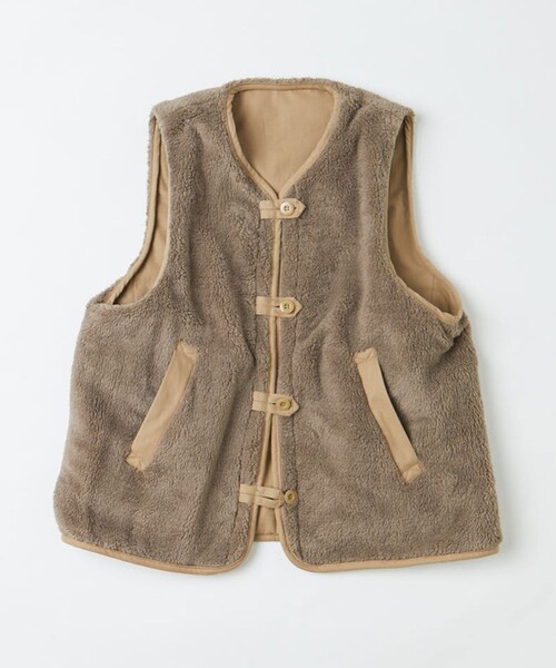 ARMY TWILL（アーミーツイル）の「ARMYTWILL/アーミーツイル 別注リバーシブルボアベスト/リバーシブル（ミリタリージャケット・メンズ・ブラック/ベージュ/オリーブ・MEDIUM/LARGE）」の9枚目の写真