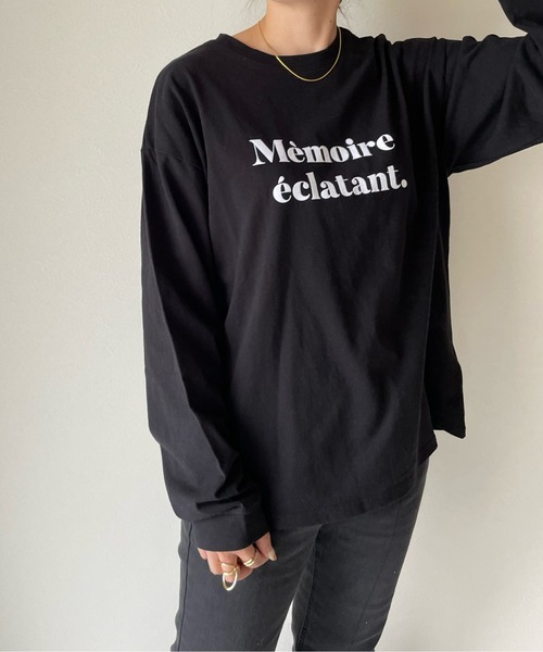 y/m by misato(イムバイミサト)の「Memoire eclatant. ロンT(Tシャツ/カットソー・レディース・ブラック/オフホワイト・FREE)」の8枚目の写真