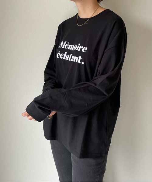 y/m by misato(イムバイミサト)の「Memoire eclatant. ロンT(Tシャツ/カットソー・レディース・ブラック/オフホワイト・FREE)」の12枚目の写真