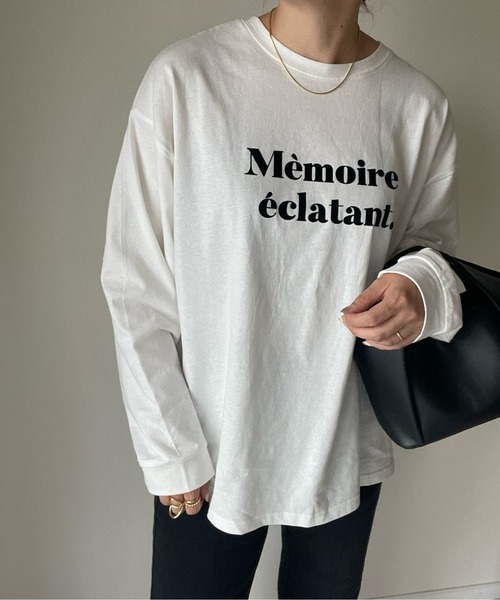 y/m by misato(イムバイミサト)の「Memoire eclatant. ロンT(Tシャツ/カットソー・レディース・ブラック/オフホワイト・FREE)」の3枚目の写真