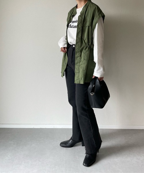 y/m by misato(イムバイミサト)の「Memoire eclatant. ロンT(Tシャツ/カットソー・レディース・ブラック/オフホワイト・FREE)」の9枚目の写真