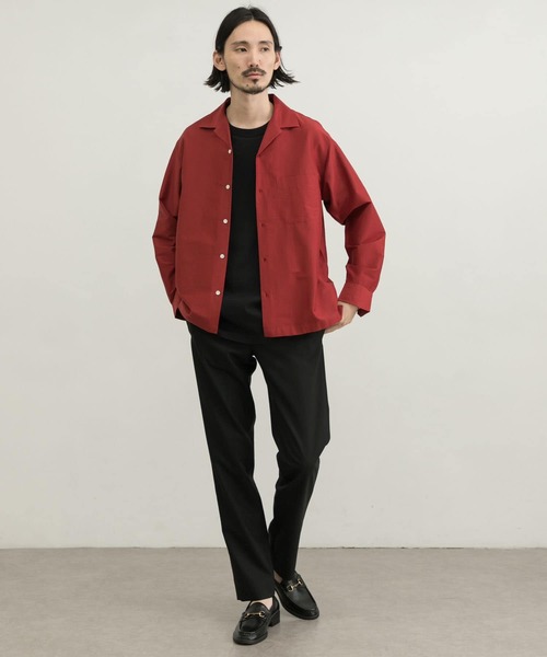 URBAN RESEARCH(アーバンリサーチ)の「コットンシルクロングスリーブオープンカラーシャツ(シャツ/ブラウス・メンズ・ブラック/ホワイト系その他/バーガンディー・SMALL/MEDIUM/LARGE/X-LARGE)」の19枚目の写真