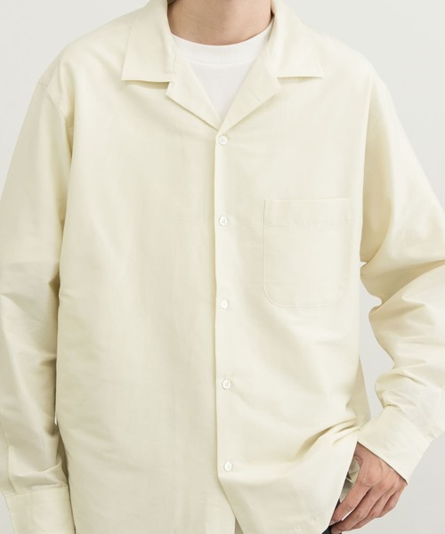 URBAN RESEARCH(アーバンリサーチ)の「コットンシルクロングスリーブオープンカラーシャツ(シャツ/ブラウス・メンズ・ブラック/ホワイト系その他/バーガンディー・SMALL/MEDIUM/LARGE/X-LARGE)」の7枚目の写真