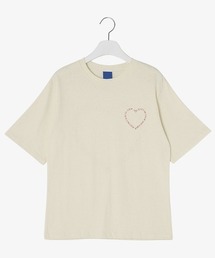 SONYUNARA ハートレタリングコットンTシャツ