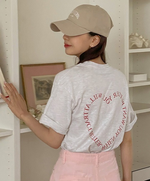 SONA（ソナ）の「SONYUNARA ハートレタリングコットンTシャツ（Tシャツ/カットソー・レディース・ライトグレー/クリーム・FREE）」の10枚目の写真