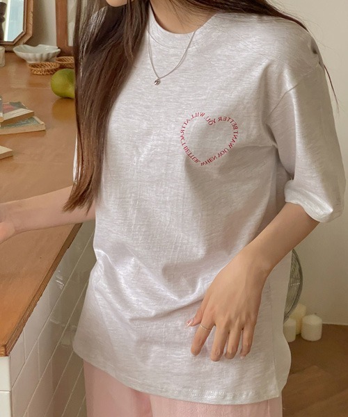 SONA（ソナ）の「SONYUNARA ハートレタリングコットンTシャツ（Tシャツ/カットソー・レディース・ライトグレー/クリーム・FREE）」の16枚目の写真