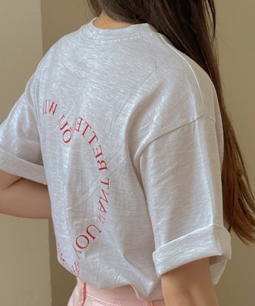 SONA（ソナ）の「SONYUNARA ハートレタリングコットンTシャツ（Tシャツ/カットソー・レディース・ライトグレー/クリーム・FREE）」の17枚目の写真