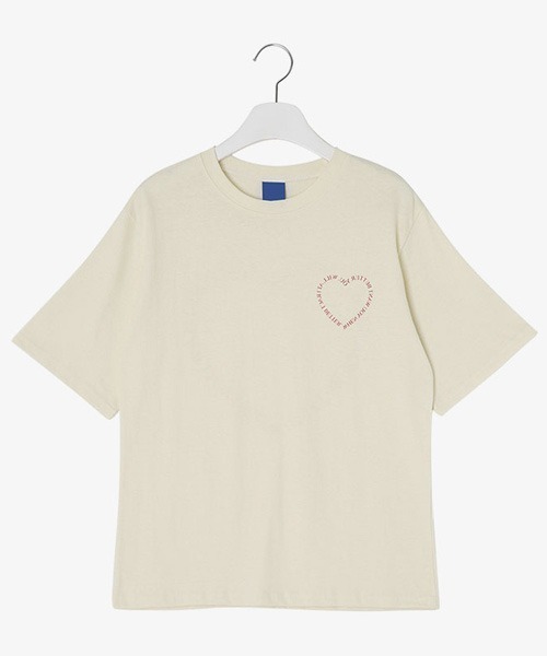 SONA（ソナ）の「SONYUNARA ハートレタリングコットンTシャツ（Tシャツ/カットソー・レディース・ライトグレー/クリーム・FREE）」の7枚目の写真