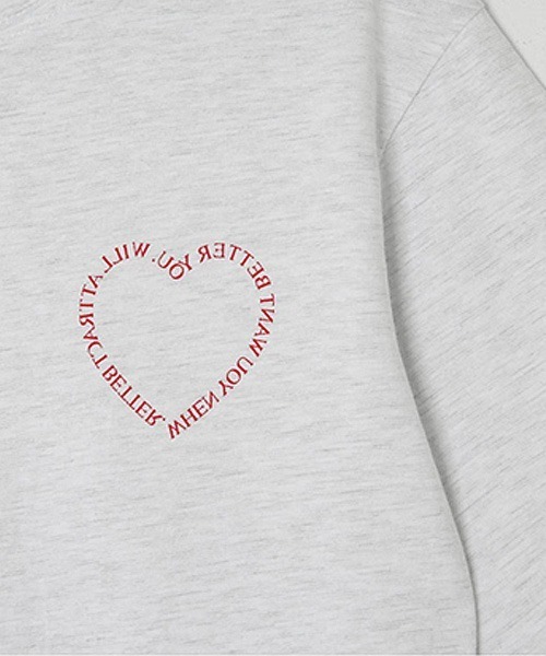SONA（ソナ）の「SONYUNARA ハートレタリングコットンTシャツ（Tシャツ/カットソー・レディース・ライトグレー/クリーム・FREE）」の15枚目の写真