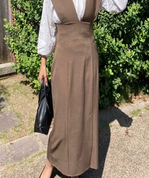 LAUIR | ワイドショルダーフロントスリットワンピース(ワンピース)