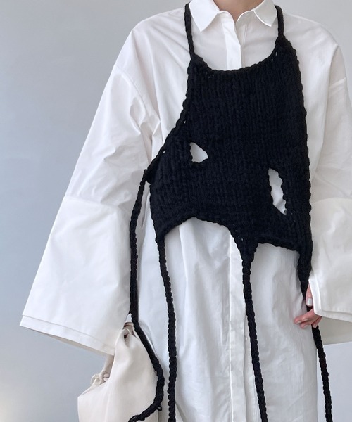 MAISON CHUCLLA（メゾンチュクラ）の「'日本製' ハンドメイド レイヤード ニット キャミベスト chwj22a07（ニット/セーター・レディース・ブラック・FREE）」の12枚目の写真