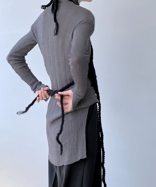 MAISON CHUCLLA（メゾンチュクラ）の「'日本製' ハンドメイド レイヤード ニット キャミベスト chwj22a07（ニット/セーター・レディース・ブラック・FREE）」の8枚目の写真