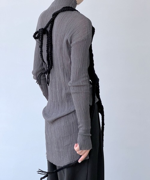 MAISON CHUCLLA（メゾンチュクラ）の「'日本製' ハンドメイド レイヤード ニット キャミベスト chwj22a07（ニット/セーター・レディース・ブラック・FREE）」の4枚目の写真