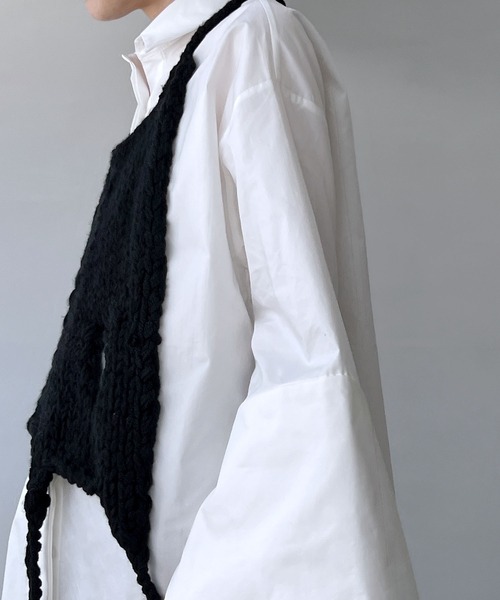 MAISON CHUCLLA（メゾンチュクラ）の「'日本製' ハンドメイド レイヤード ニット キャミベスト chwj22a07（ニット/セーター・レディース・ブラック・FREE）」の10枚目の写真