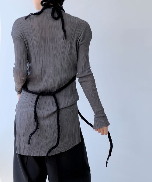 MAISON CHUCLLA（メゾンチュクラ）の「'日本製' ハンドメイド レイヤード ニット キャミベスト chwj22a07（ニット/セーター・レディース・ブラック・FREE）」の3枚目の写真