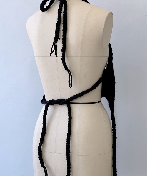 MAISON CHUCLLA（メゾンチュクラ）の「'日本製' ハンドメイド レイヤード ニット キャミベスト chwj22a07（ニット/セーター・レディース・ブラック・FREE）」の7枚目の写真